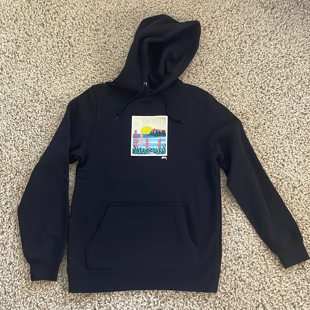 Black stussy hoodie